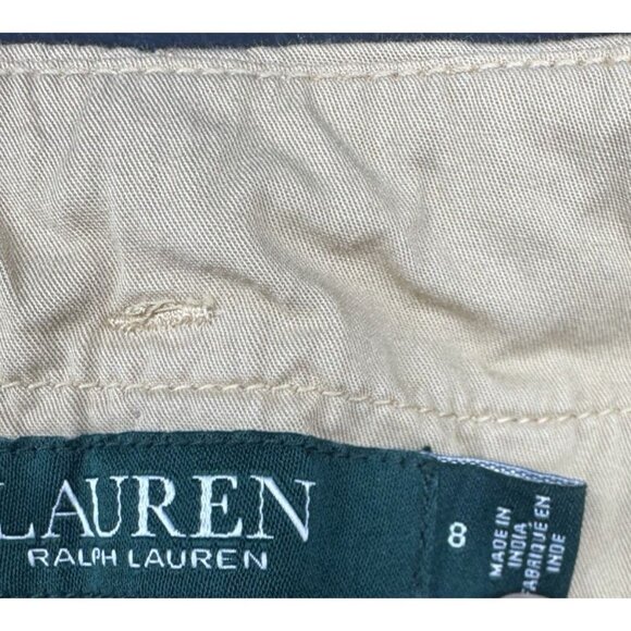 Lauren Ralph Lauren Womens Tan Khaki Paper Bag High Waist Belted Pants 8 Capsule - Picture 7 of 13